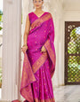 Cynosure Purple Kanjivaram Silk Saree With Inspiring Blouse Piece