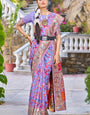 Phenomenal Lavender Pashmina saree With Amiable Blouse Piece