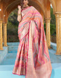 Magnificat  Pink Organza Silk Saree With Delightful Blouse Piece