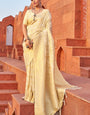 Precious Beige Soft Banarasi Silk Saree With Pleasurable Blouse Piece