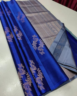Mesmeric Blue Soft Silk Saree With Engaging Blouse Piece