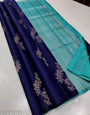 Staring Blue Soft Silk Saree With Demure  Blouse Piece