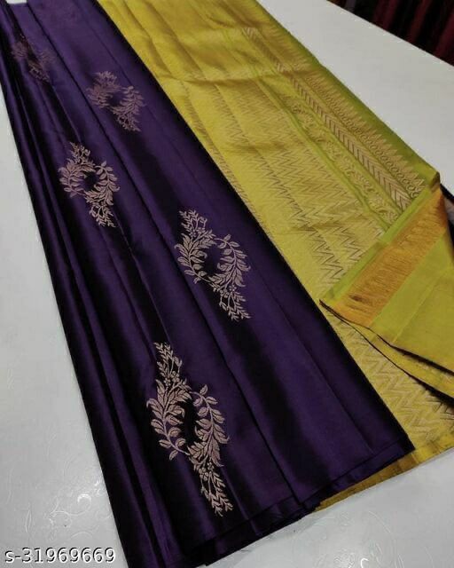 Desuetude Purple Soft Silk Saree With Forbearance Blouse Piece