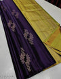 Desuetude Purple Soft Silk Saree With Forbearance Blouse Piece