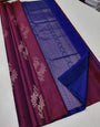 Pleasurable Wine Soft Silk Saree With Felicitous Blouse Piece