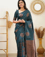 Angelic Rama Soft Silk Saree With Dalliance Blouse Piece