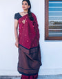 Propinquity Wine Soft Silk Saree With Amiable Blouse Piece