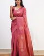 Mesmerising Pink Soft Silk Saree With Skinny Blouse Piece