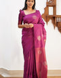 Invaluable Purple Soft Silk Saree With Unique Blouse Piece