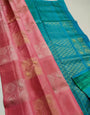 Imaginative Baby Pink Soft Silk Saree With Pleasurable Blouse Piece