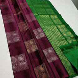 Felicitous Maroon Soft Silk Saree With Ideal Blouse Piece