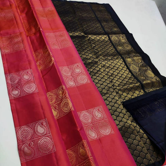 Tremendous Pink Soft Silk Saree With Groovy Blouse Piece