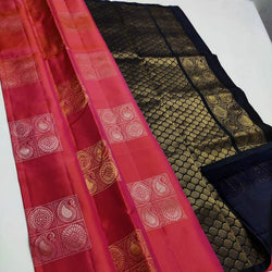 Tremendous Pink Soft Silk Saree With Groovy Blouse Piece