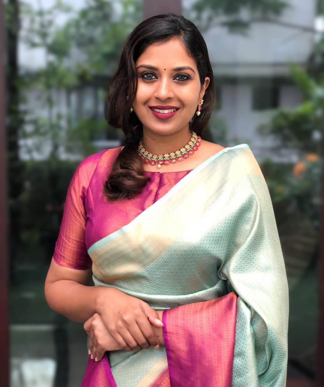 A glam Sea Green Soft Banarasi Silk Saree With Adoring Blouse Piece