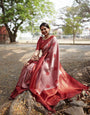 Exuberant Pink Soft Silk Saree With Panoply Blouse Piece