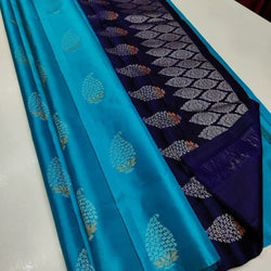 Amazing Firozi Soft Silk Saree With Enamoring Blouse Piece