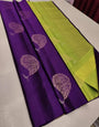 Surreptitious Purple Soft Silk Saree With Chatoyant Blouse Piece