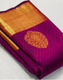 Susurrous Magenta Soft Banarasi Silk Saree With Lissome Blouse Piece