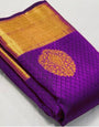 Stunner Purple Soft Banarasi Silk Saree With Lissome Blouse Piece