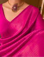 Smart Dark Pink Soft Silk Saree With Demure Blouse Piece