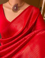 Radiant Red Soft Silk Saree With Demure Blouse Piece