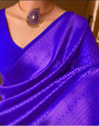 Majesty Royal Blue Soft Silk Saree With Demure Blouse Piece