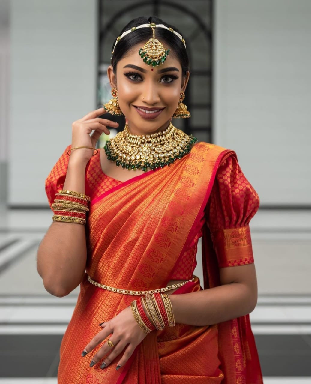 Traditional Red Soft Silk Saree with Energetic Blouse Piece