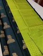 Refreshing Dark Green Soft Silk Saree With Comely Blouse Piece