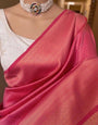 Wonderful Dark Pink Soft Silk Saree With Invaluable Blouse Piece