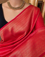 Demanding Red Soft Silk Saree With Wonderful Blouse Piece