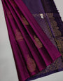 Adorable Purple Soft Silk Saree With Hypnotic Blouse Piece