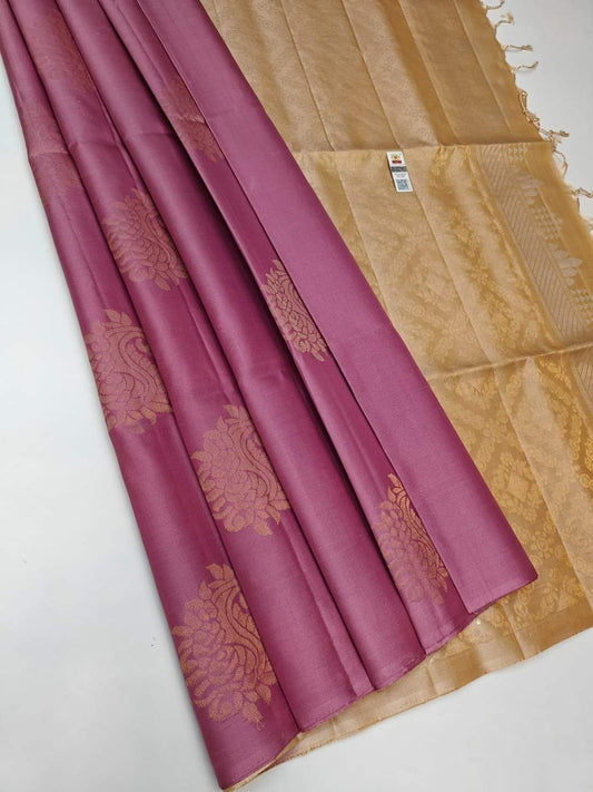 Murmurous Pink Soft Silk Saree With Elision Blouse Piece