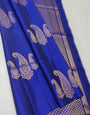 Magnetic Royal Blue  Soft Silk Saree With Sumptuous Blouse Piece