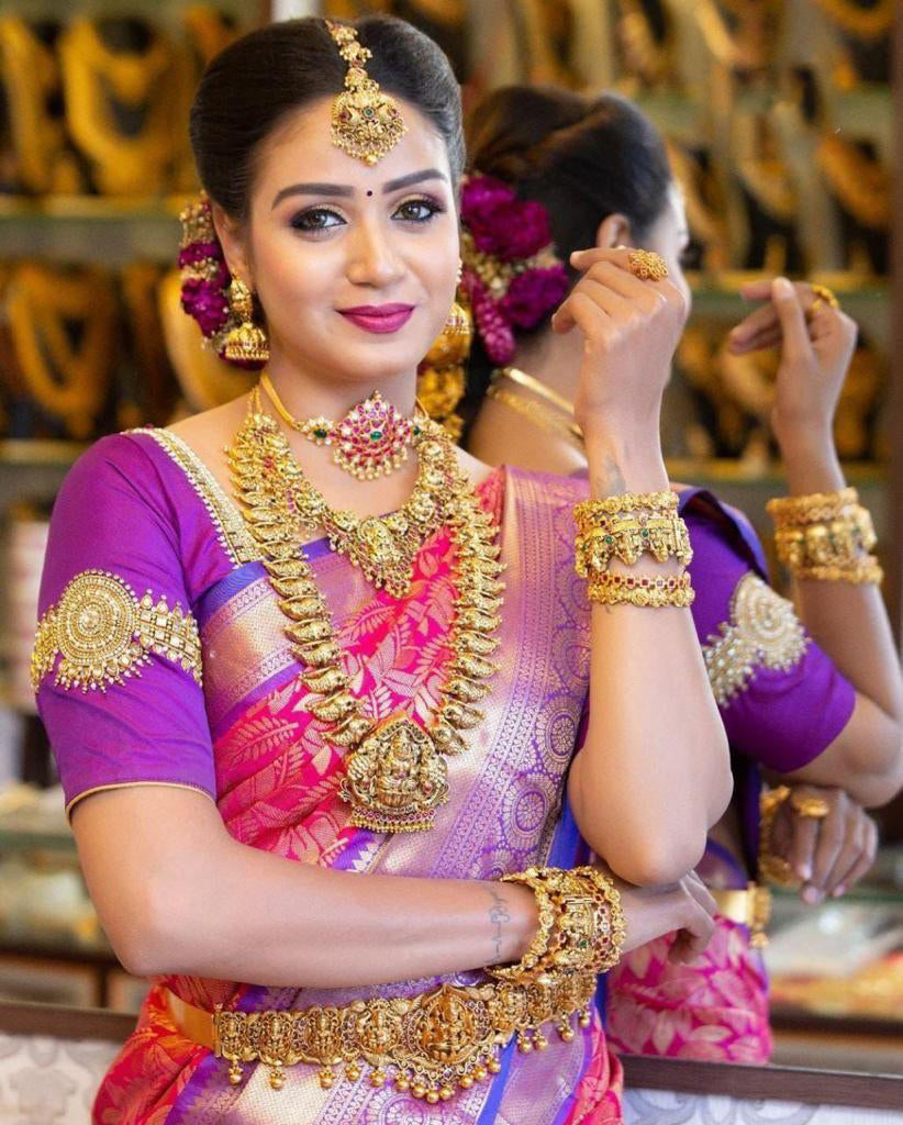 Admirable Dark Pink Soft Silk Saree With Allure Blouse Piece