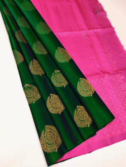 Bewitching Green Soft Silk Saree With Exemplary Blouse Piece