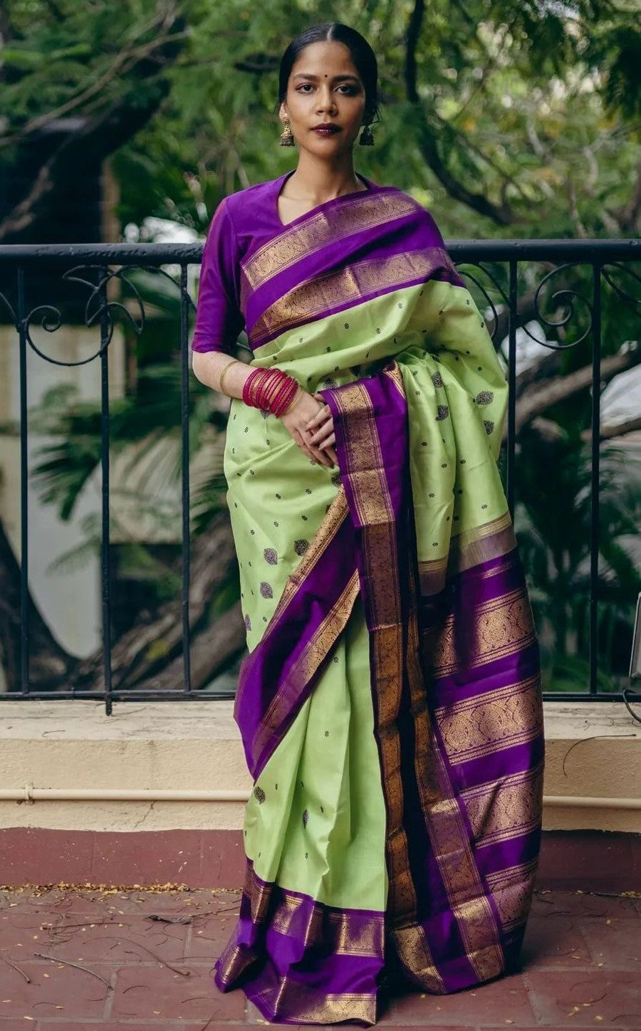Appealing Pista Soft Silk Saree With Whimsical Blouse Piece