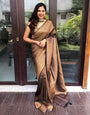 Seraglio Black Soft Silk Saree With Gorgeous Blouse Piece