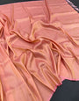 Delectable Baby Pink Kanjivaram Silk Saree With Divine Blouse Piece