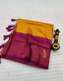 Nemesis Mustard Soft Banarasi Silk Saree With Admirable Blouse Piece