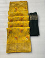 Chatoyant Yellow Soft Banarasi Silk Saree With Exquisite Blouse Piece