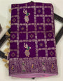 Classic Purple Dola Silk Saree With Ideal Blouse Piece