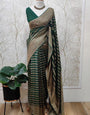 Ravishing Dark Green Soft Banarasi Silk Saree With Staring Blouse Piece