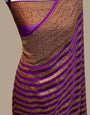 Adorable Purple Soft Banarasi Silk Saree With Ephemeral Blouse Piece