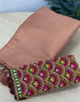 Sophisticated Baby Pink Kanjivaram Silk Saree With Two Artistic Blouse Piece