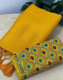 Trendy Yellow Kanjivaram Silk Saree With Two Majestic Blouse Piece