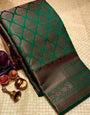 Imaginative Green Soft Silk Saree With Prodigal Blouse Piece