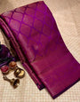 Incomparable Purple Soft Silk Saree With Splendiferous Blouse Piece