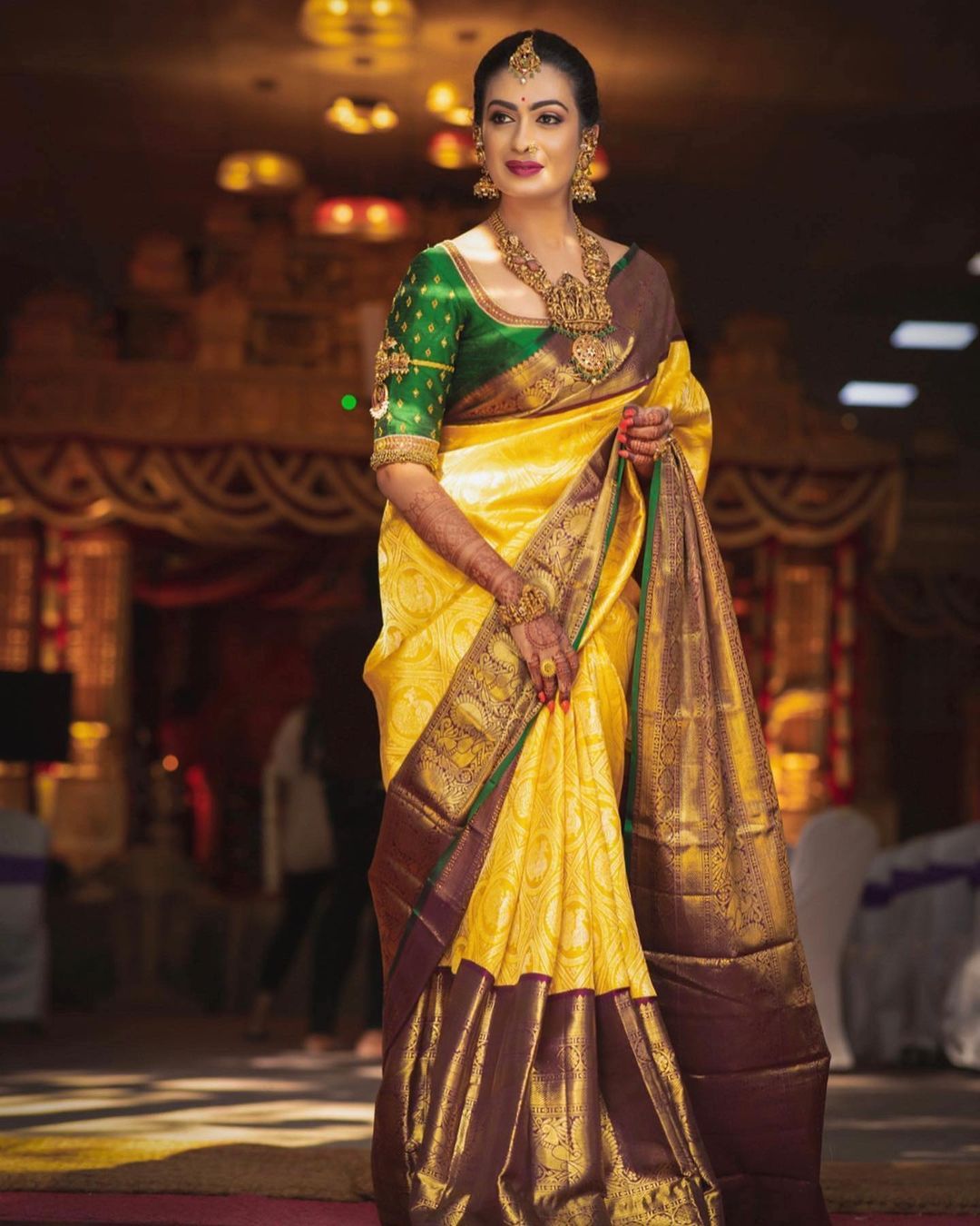 Incomparable Yellow Soft Banarasi Silk Saree With Flamboyant Blouse Piece