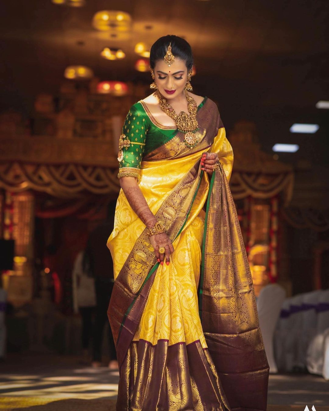 Incomparable Yellow Soft Banarasi Silk Saree With Flamboyant Blouse Piece