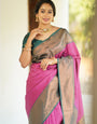 Fairytale Dark Pink Soft Silk Saree With Girlish Blouse Piece